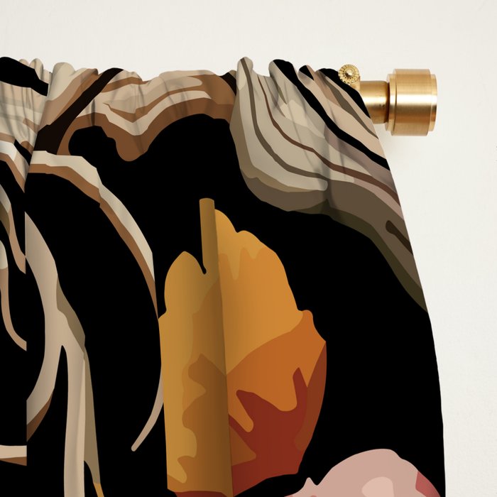 Patchwork of Autumn Pumpkin Art Window Curtain Gallery Image 2