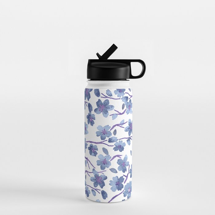 Blue Flowers 4 Water Bottle Gallery Image 1