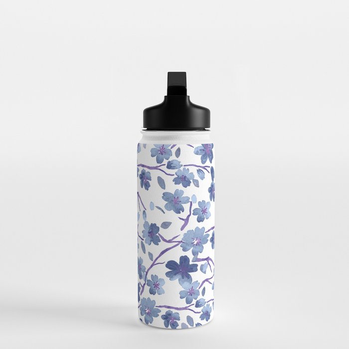Blue Flowers 4 Water Bottle Gallery Image 3
