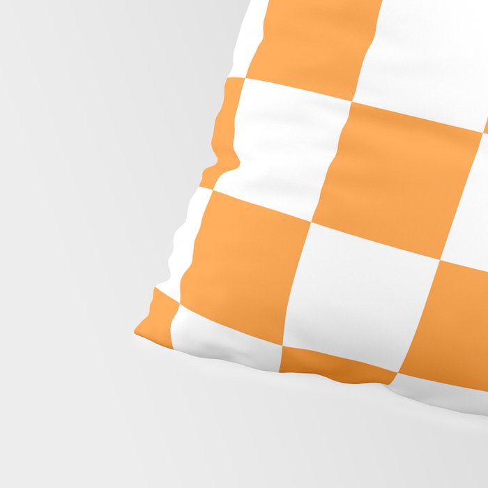 Tangerine Orange Checkerboard Pattern Palm Beach Preppy Pillow Sham Gallery Image 4