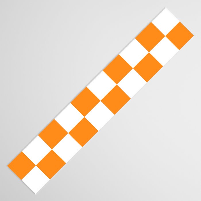 Tangerine Orange Checkerboard Pattern Palm Beach Preppy Table Runner Gallery Image 3