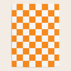 Tangerine Orange Checkerboard Pattern Palm Beach Preppy Poster Gallery Image 4