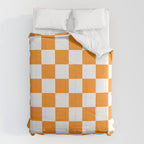 Tangerine Orange Checkerboard Pattern Palm Beach Preppy Comforter Gallery Image 6