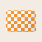 Tangerine Orange Checkerboard Pattern Palm Beach Preppy Bath Mat Gallery Image 1