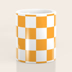 Tangerine Orange Checkerboard Pattern Palm Beach Preppy Coffee Mug Gallery Image 4