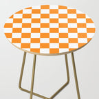 Tangerine Orange Checkerboard Pattern Palm Beach Preppy Side Table Gallery Image 2