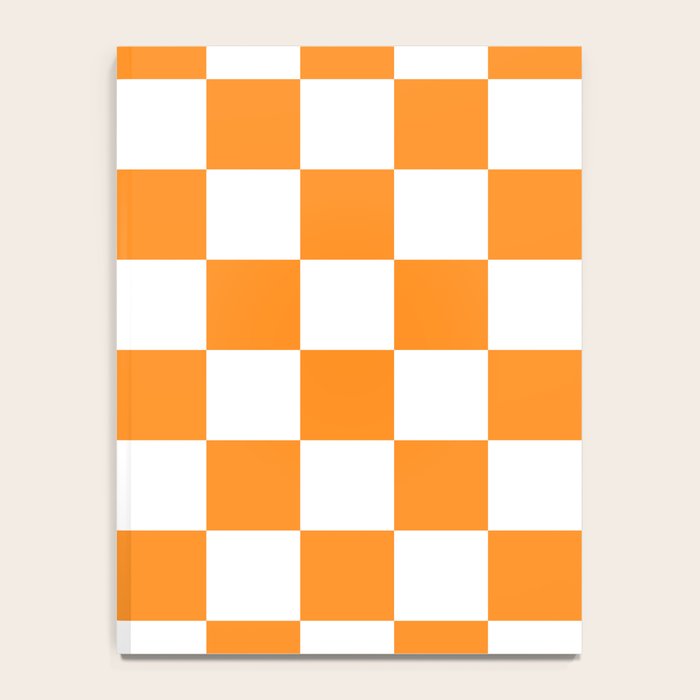 Tangerine Orange Checkerboard Pattern Palm Beach Preppy Notebook Gallery Image 4