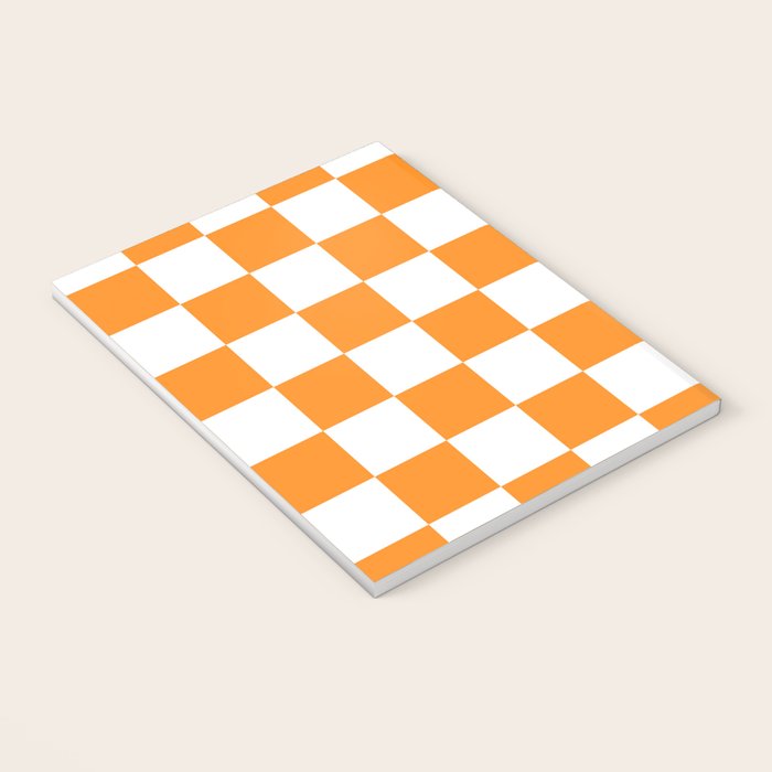 Tangerine Orange Checkerboard Pattern Palm Beach Preppy Notebook Gallery Image 3