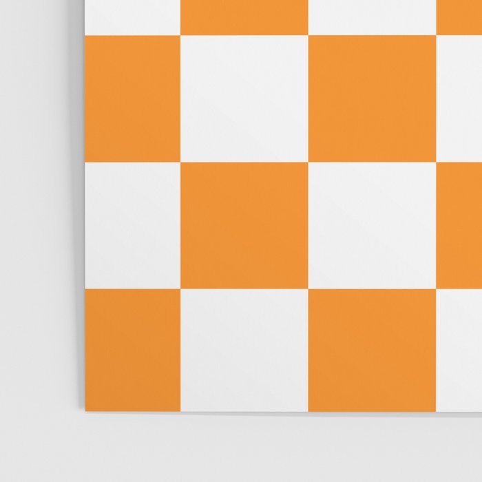 Tangerine Orange Checkerboard Pattern Palm Beach Preppy Poster Gallery Image 3