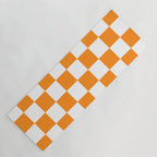Tangerine Orange Checkerboard Pattern Palm Beach Preppy Yoga Mat Gallery Image 1