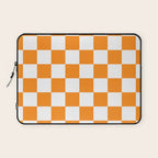 Tangerine Orange Checkerboard Pattern Palm Beach Preppy Laptop Sleeve Gallery Image 1