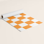 Tangerine Orange Checkerboard Pattern Palm Beach Preppy Yoga Mat Gallery Image 2