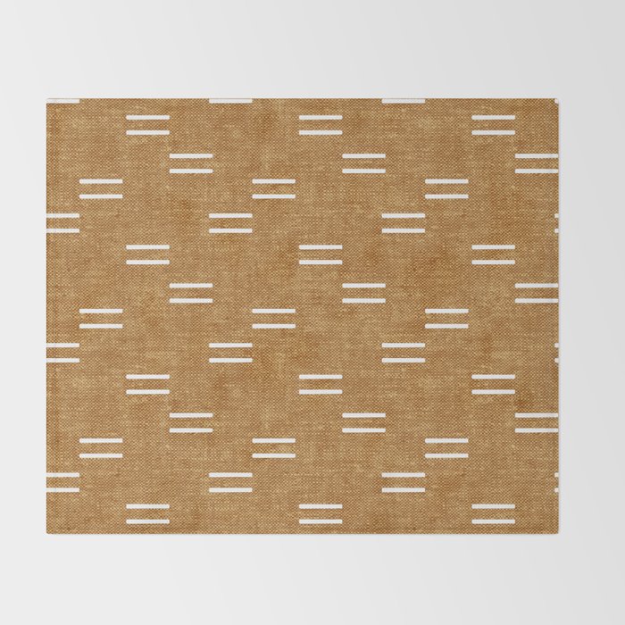 double dash on mustard Throw Blanket Gallery Image 2