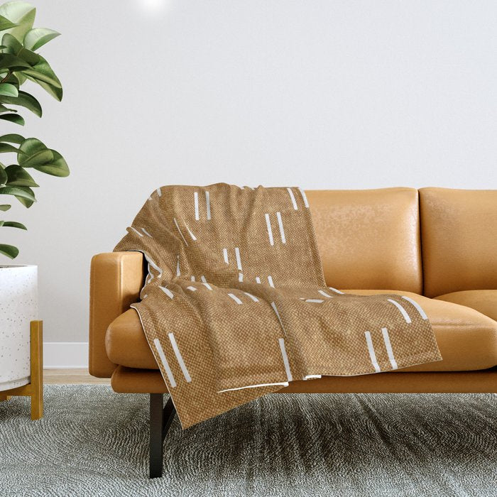 double dash on mustard Throw Blanket Gallery Image 1