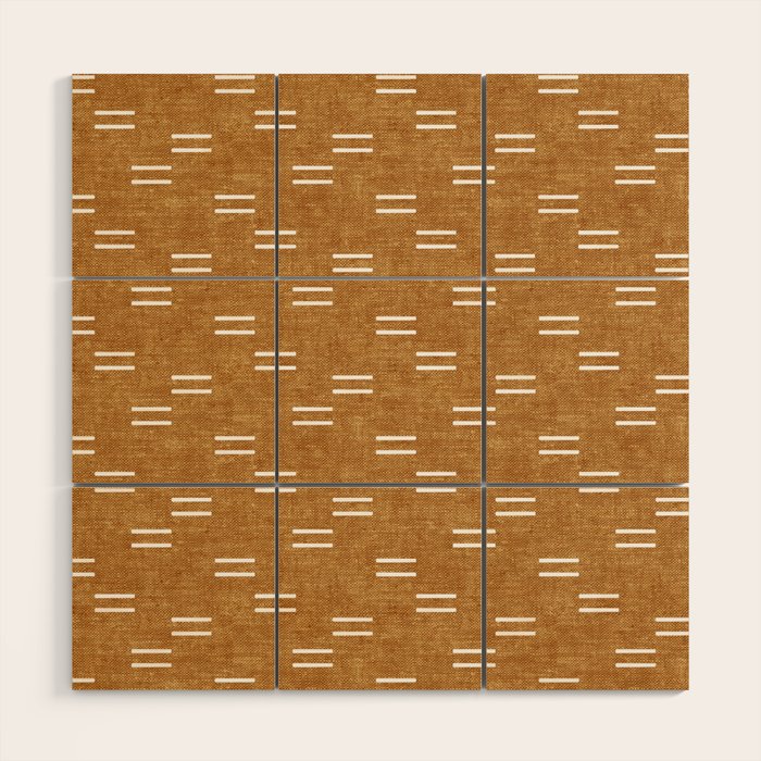 double dash on mustard Wood Wall Art Gallery Image 1