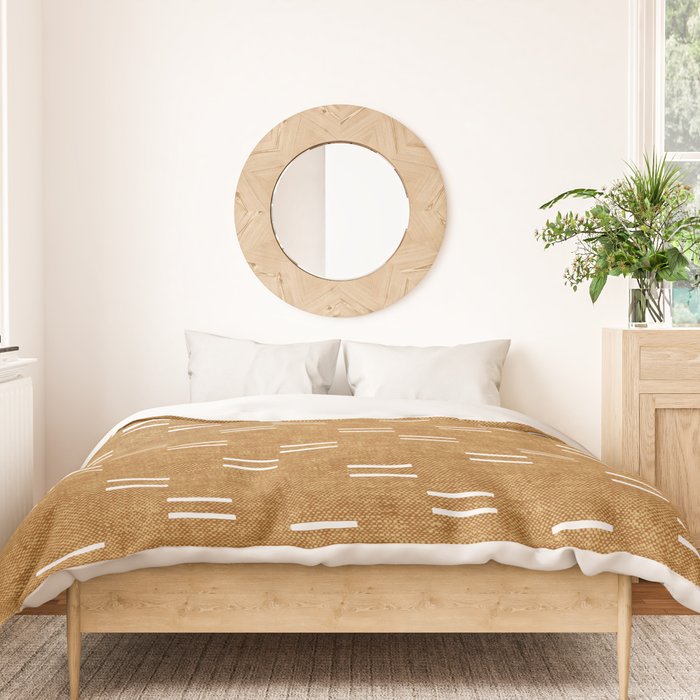 double dash on mustard Duvet Cover Gallery Image 3
