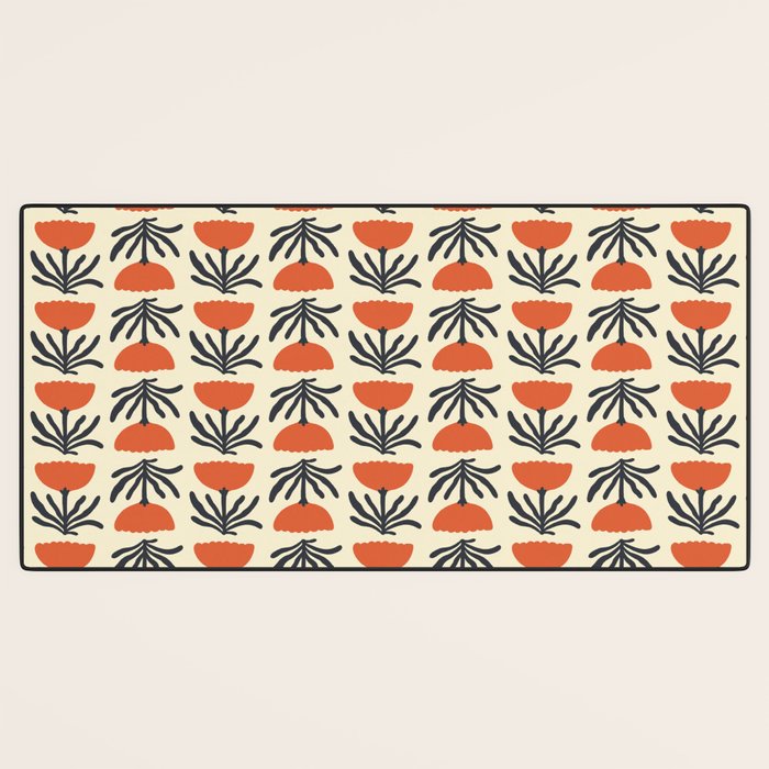Retro 70s Tulip Pattern Desk Mat Gallery Image 3