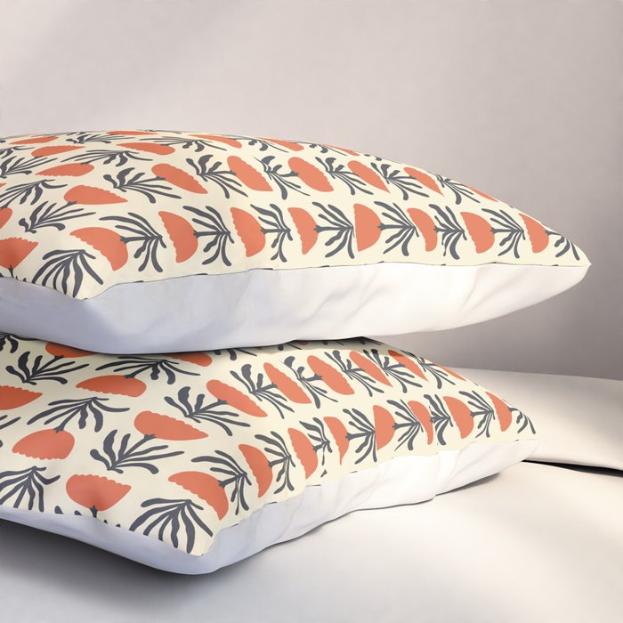 Retro 70s Tulip Pattern Pillow Sham Gallery Image 3