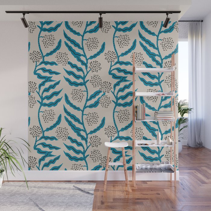 LA VILLE VINE BLUE Wall Mural Gallery Image 1