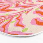 Vibrant Modern Botanical Pattern Whimsical Floral Abstract Bath Mat Gallery Image 3