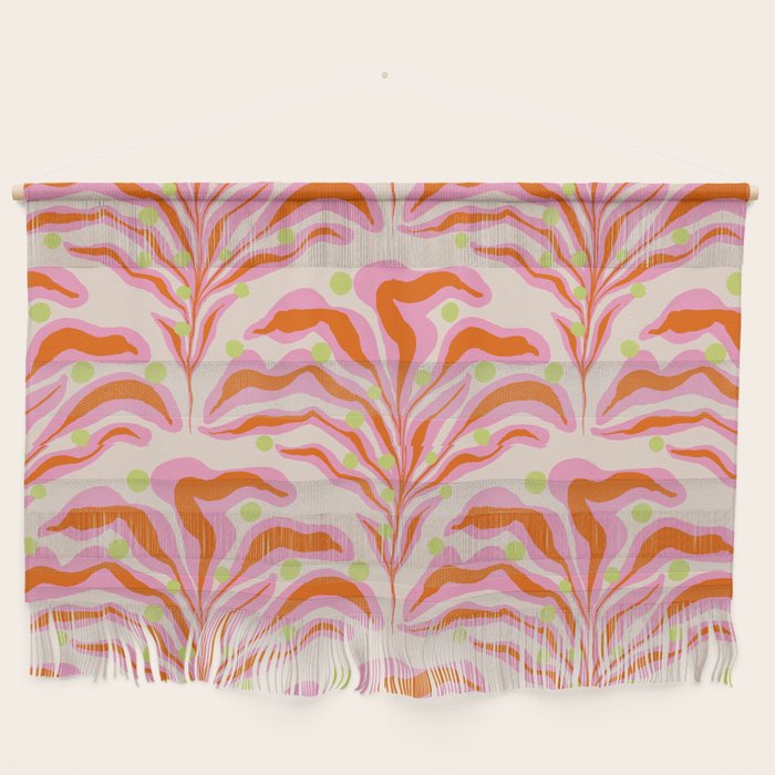 Vibrant Modern Botanical Pattern Whimsical Floral Abstract Wall Hanging Gallery Image 1
