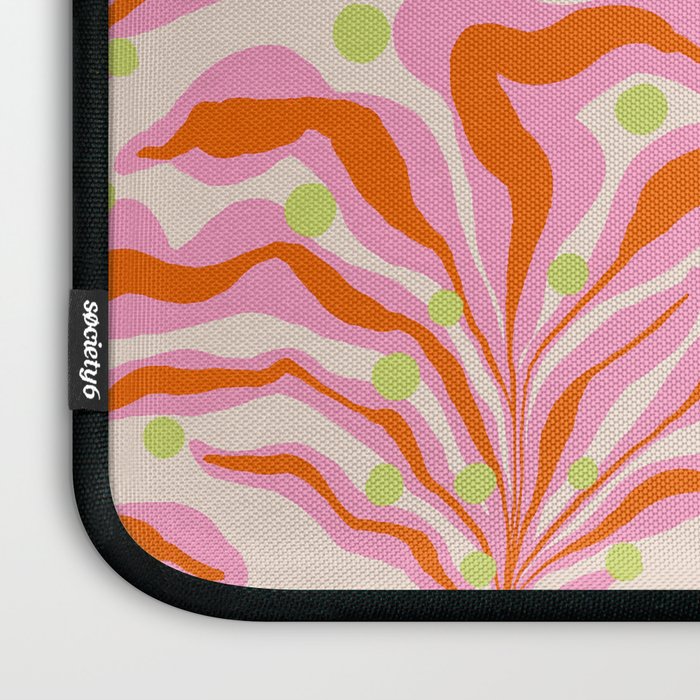 Vibrant Modern Botanical Pattern Whimsical Floral Abstract Laptop Sleeve Gallery Image 3