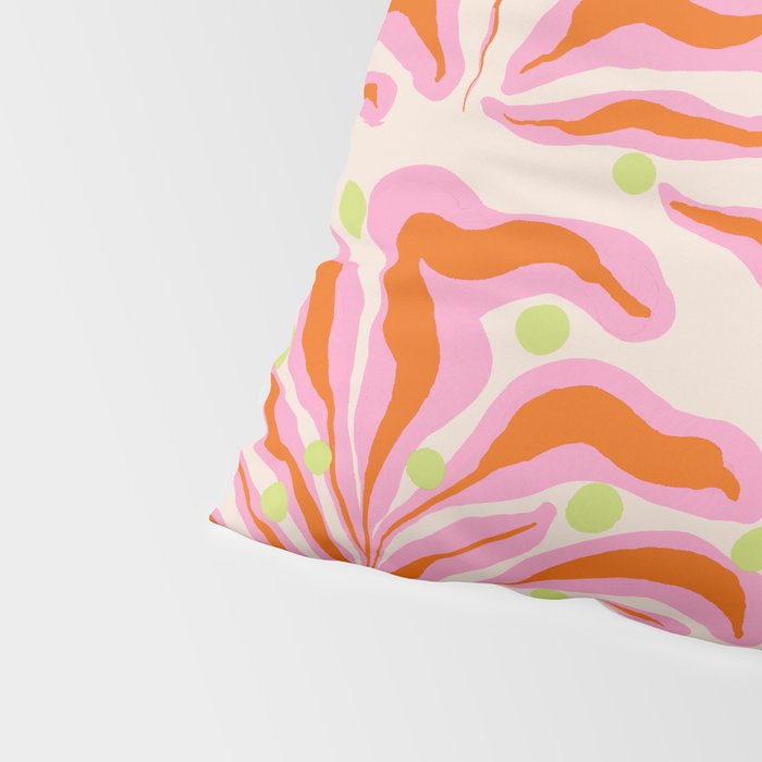 Vibrant Modern Botanical Pattern Whimsical Floral Abstract Pillow Sham Gallery Image 4