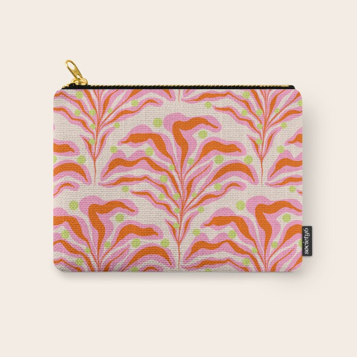 Vibrant Modern Botanical Pattern Whimsical Floral Abstract Carry All Pouch Gallery Image 1