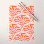 Vibrant Modern Botanical Pattern Whimsical Floral Abstract Wrapping Paper Gallery Image 1