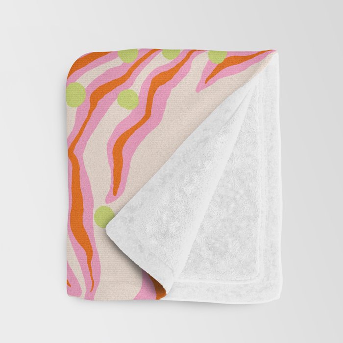 Vibrant Modern Botanical Pattern Whimsical Floral Abstract Throw Blanket Gallery Image 3