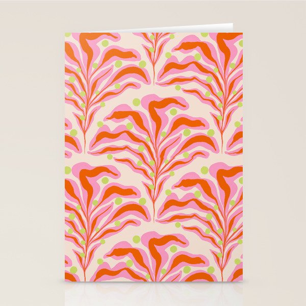Vibrant Modern Botanical Pattern Whimsical Floral Abstract Stationery Card Gallery Image 1