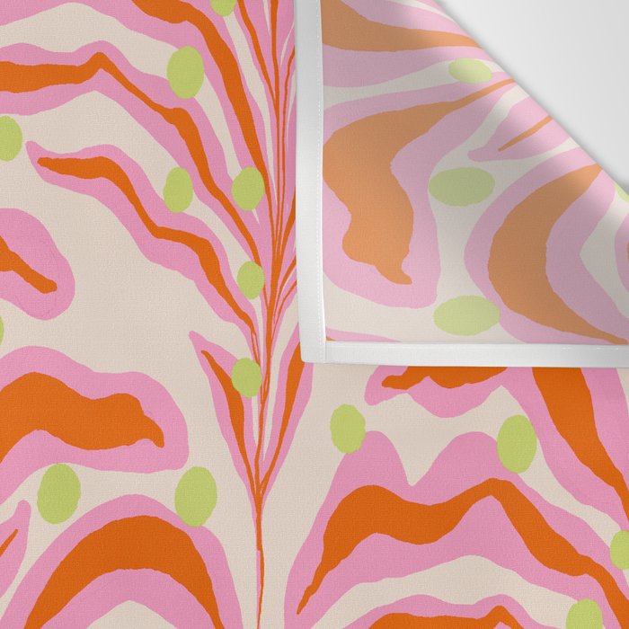 Vibrant Modern Botanical Pattern Whimsical Floral Abstract Wall Tapestry Gallery Image 3