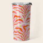 Vibrant Modern Botanical Pattern Whimsical Floral Abstract Travel Mug Gallery Image 2
