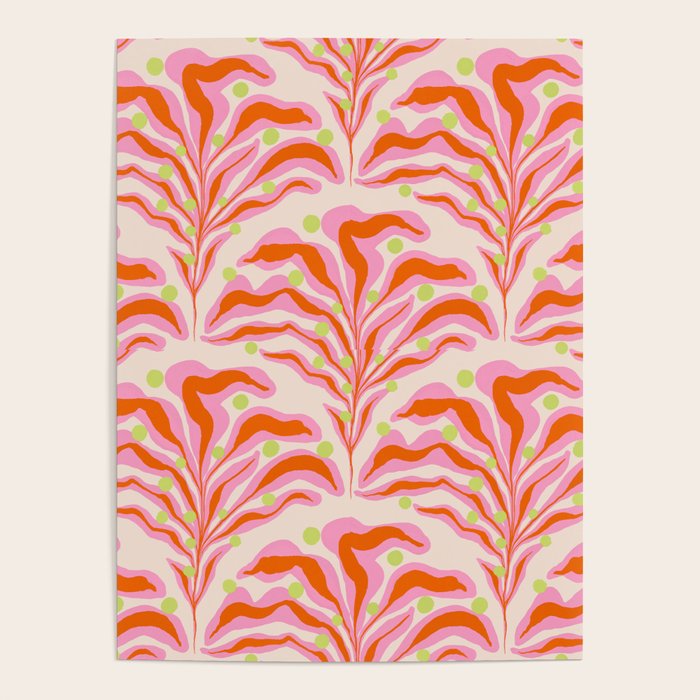 Vibrant Modern Botanical Pattern Whimsical Floral Abstract Poster Gallery Image 4