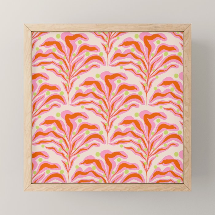 Vibrant Modern Botanical Pattern Whimsical Floral Abstract Mini Art Print Gallery Image 1