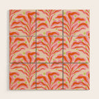 Vibrant Modern Botanical Pattern Whimsical Floral Abstract Wood Wall Art Gallery Image 1