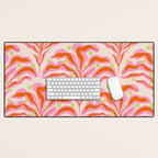 Vibrant Modern Botanical Pattern Whimsical Floral Abstract Desk Mat Gallery Image 1