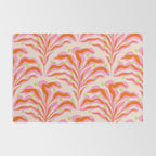 Vibrant Modern Botanical Pattern Whimsical Floral Abstract Rug Gallery Image 2
