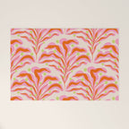 Vibrant Modern Botanical Pattern Whimsical Floral Abstract Welcome Mat Gallery Image 1