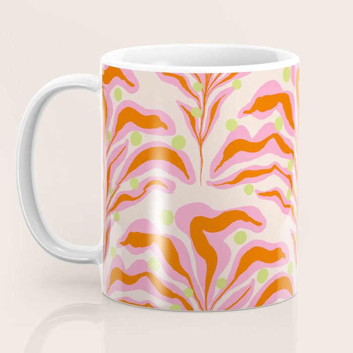 Vibrant Modern Botanical Pattern Whimsical Floral Abstract Coffee Mug Gallery Image 3