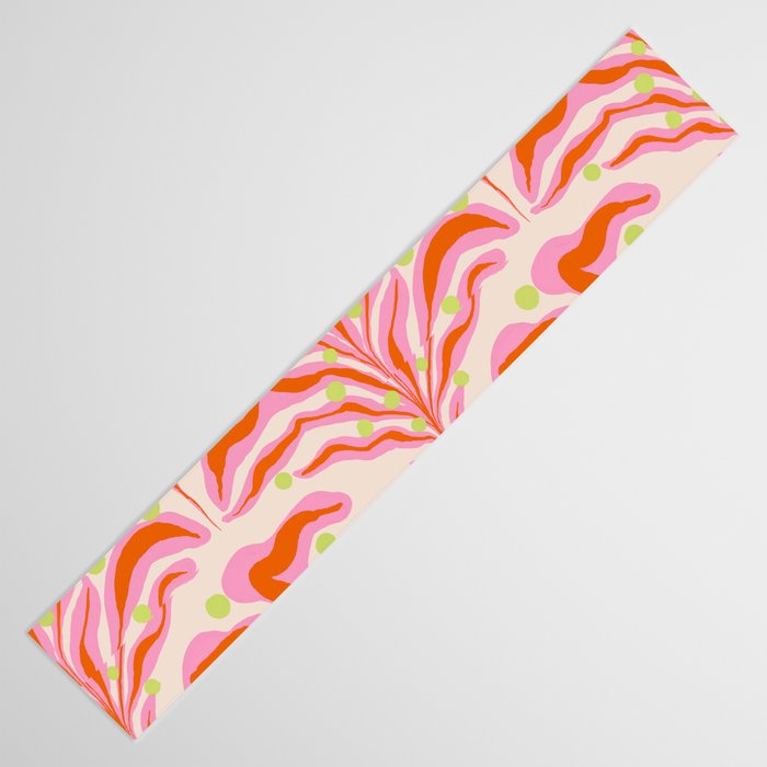 Vibrant Modern Botanical Pattern Whimsical Floral Abstract Table Runner Gallery Image 3