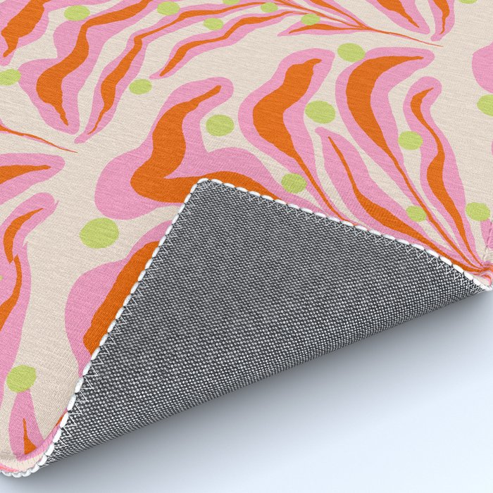 Vibrant Modern Botanical Pattern Whimsical Floral Abstract Rug Gallery Image 4