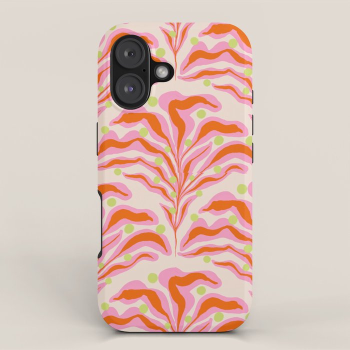 Vibrant Modern Botanical Pattern Whimsical Floral Abstract iPhone Case Gallery Image 1