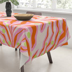 Vibrant Modern Botanical Pattern Whimsical Floral Abstract Tablecloth Gallery Image 3