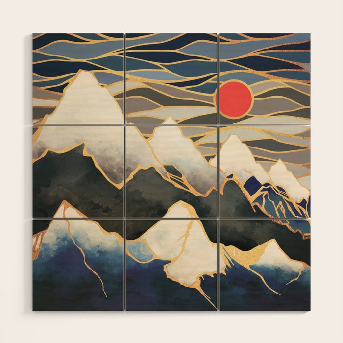 Ice Mountains Wood Wall Art Gallery Image 1