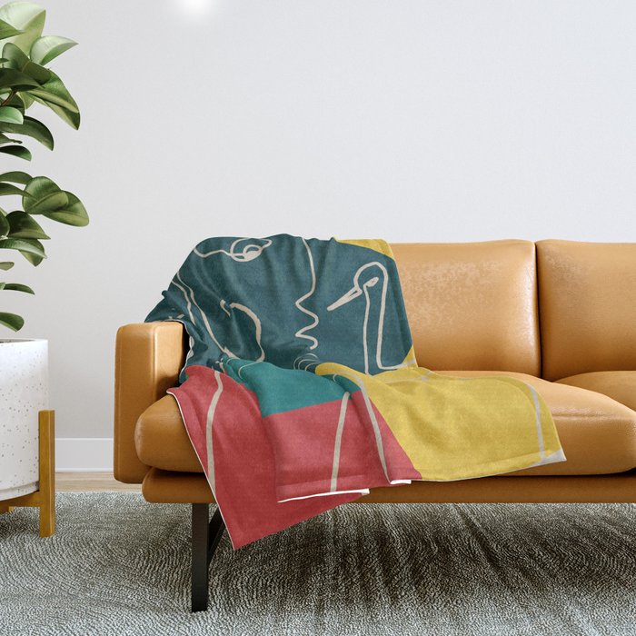 Gentle Abstract Line 6 Throw Blanket Gallery Image 1