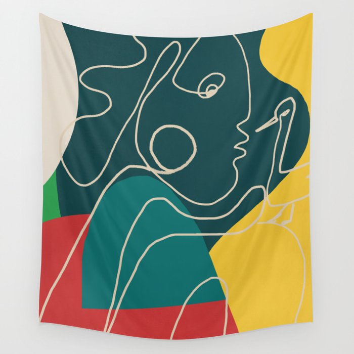 Gentle Abstract Line 6 Wall Tapestry Gallery Image 4
