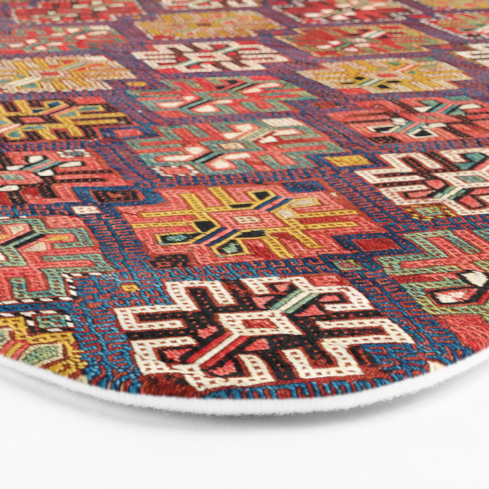 Azeri Zili Azerbaijan South Causasus Antique Rug Print Bath Mat Gallery Image 3