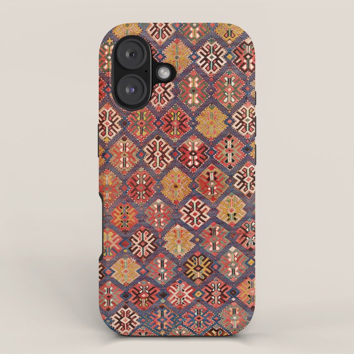 Azeri Zili Azerbaijan South Causasus Antique Rug Print iPhone Case Gallery Image 1