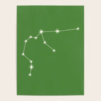 Aquarius Zodiac Star Constellation Line Art Kelly Green Poster Gallery Image 4